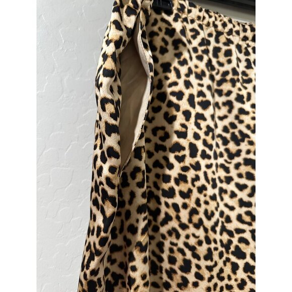 A New Day Women's Mid-Rise Wide Leg Satin Pull-on Animal Print Pants Size XL NWT - Picture 4 of 8